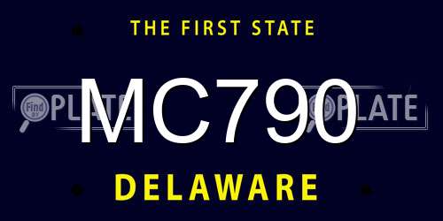 MC790 Delaware License Plate