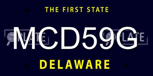 MCD59G Delaware License Plate