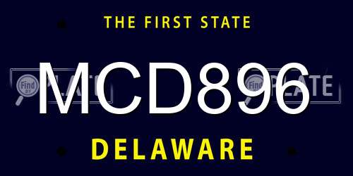 MCD896 Delaware License Plate