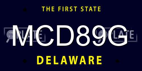 MCD89G Delaware License Plate