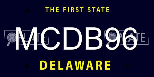 MCDB96 Delaware License Plate
