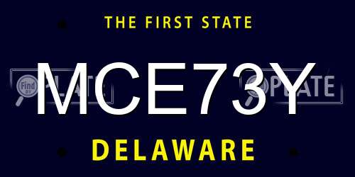 MCE73Y Delaware License Plate