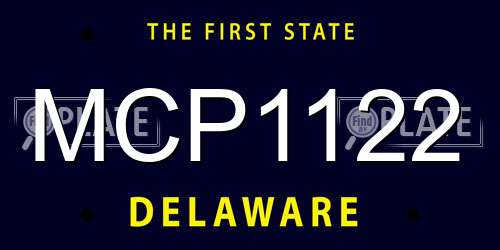 MCP1122 Delaware License Plate