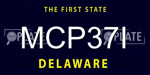 MCP37I Delaware License Plate
