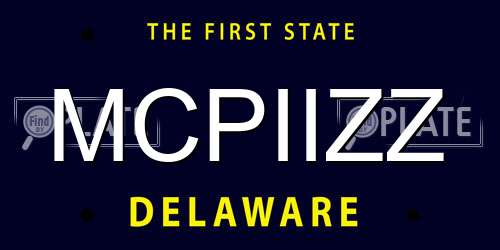 MCPIIZZ Delaware License Plate