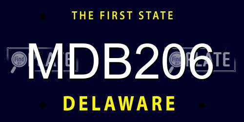 MDB206 Delaware License Plate