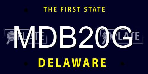 MDB20G Delaware License Plate