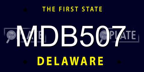 MDB507 Delaware License Plate