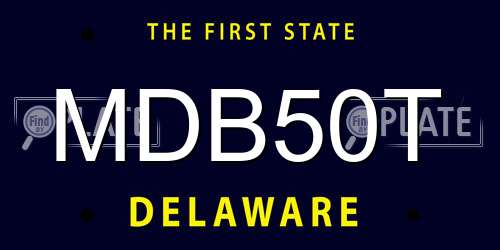 MDB50T Delaware License Plate