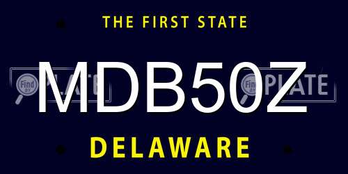 MDB50Z Delaware License Plate