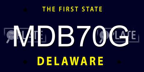 MDB70G Delaware License Plate
