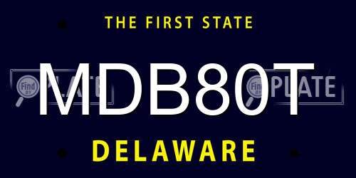 MDB80T Delaware License Plate