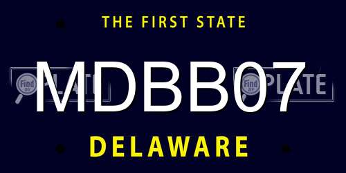 MDBB07 Delaware License Plate