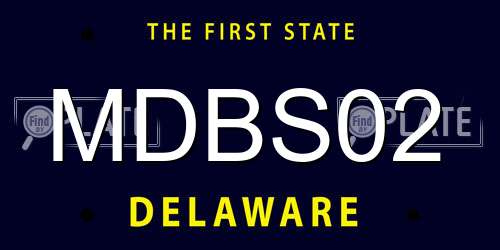 MDBS02 Delaware License Plate