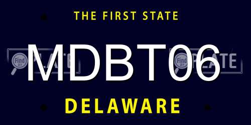 MDBT06 Delaware License Plate