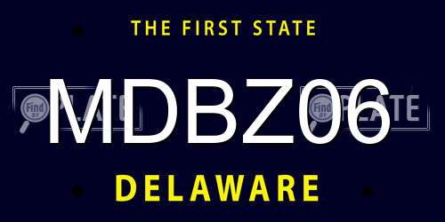 MDBZ06 Delaware License Plate