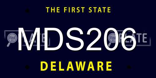 MDS206 Delaware License Plate