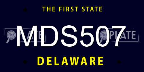 MDS507 Delaware License Plate