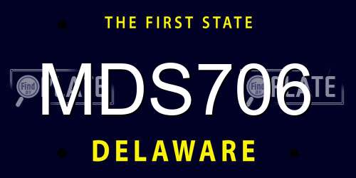 MDS706 Delaware License Plate
