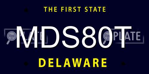 MDS80T Delaware License Plate