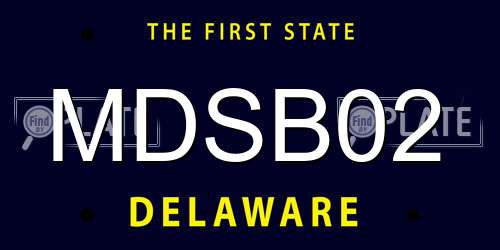 MDSB02 Delaware License Plate