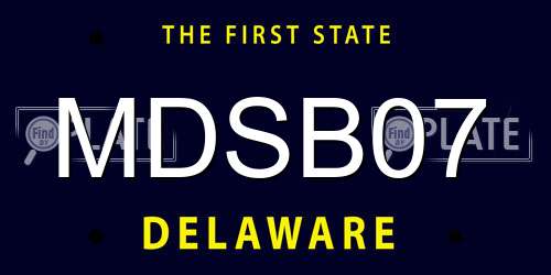 MDSB07 Delaware License Plate