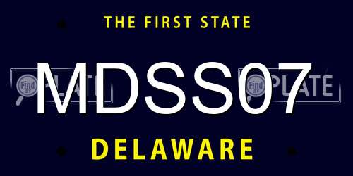 MDSS07 Delaware License Plate