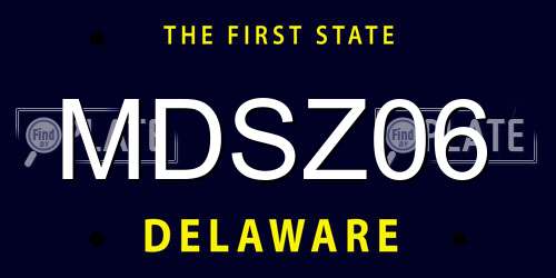 MDSZ06 Delaware License Plate