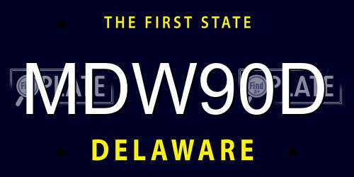 MDW90D Delaware License Plate