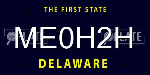 ME0H2H Delaware License Plate