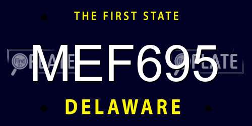 MEF695 Delaware License Plate