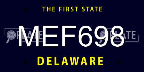MEF698 Delaware License Plate