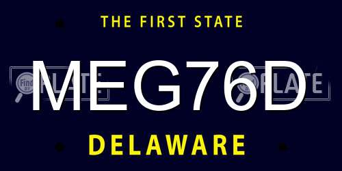 MEG76D Delaware License Plate