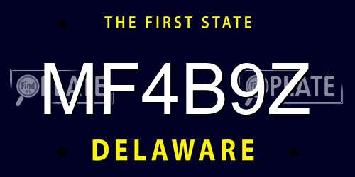 MF4B9Z Delaware License Plate