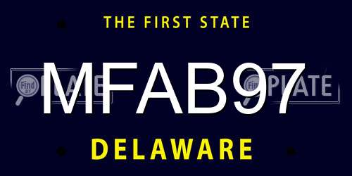 MFAB97 Delaware License Plate