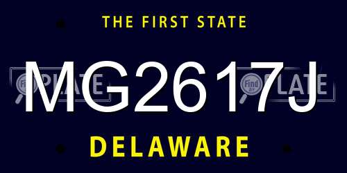 MG2617J Delaware License Plate