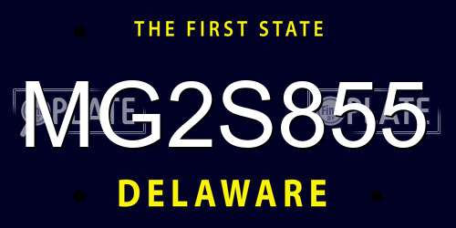 MG2S855 Delaware License Plate