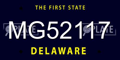 MG52117 Delaware License Plate