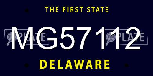 MG57112 Delaware License Plate