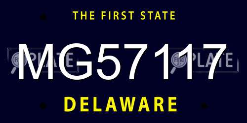 MG57117 Delaware License Plate