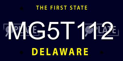 MG5T112 Delaware License Plate