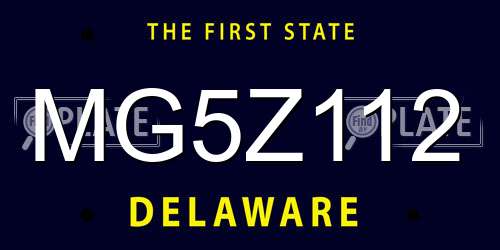 MG5Z112 Delaware License Plate