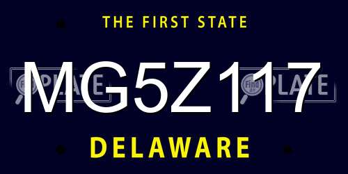 MG5Z117 Delaware License Plate