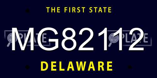 MG82112 Delaware License Plate