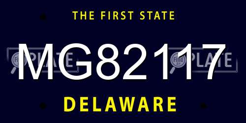 MG82117 Delaware License Plate