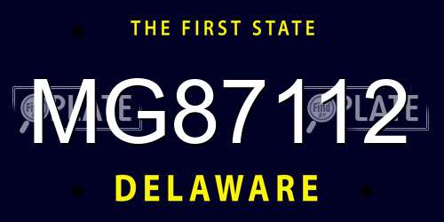 MG87112 Delaware License Plate
