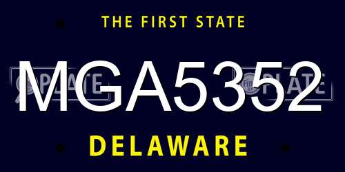 MGA5352 Delaware License Plate