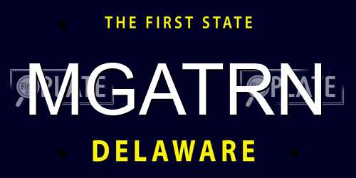 MGATRN Delaware License Plate