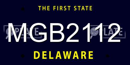 MGB2112 Delaware License Plate
