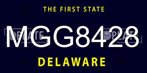 MGG8428 Delaware License Plate